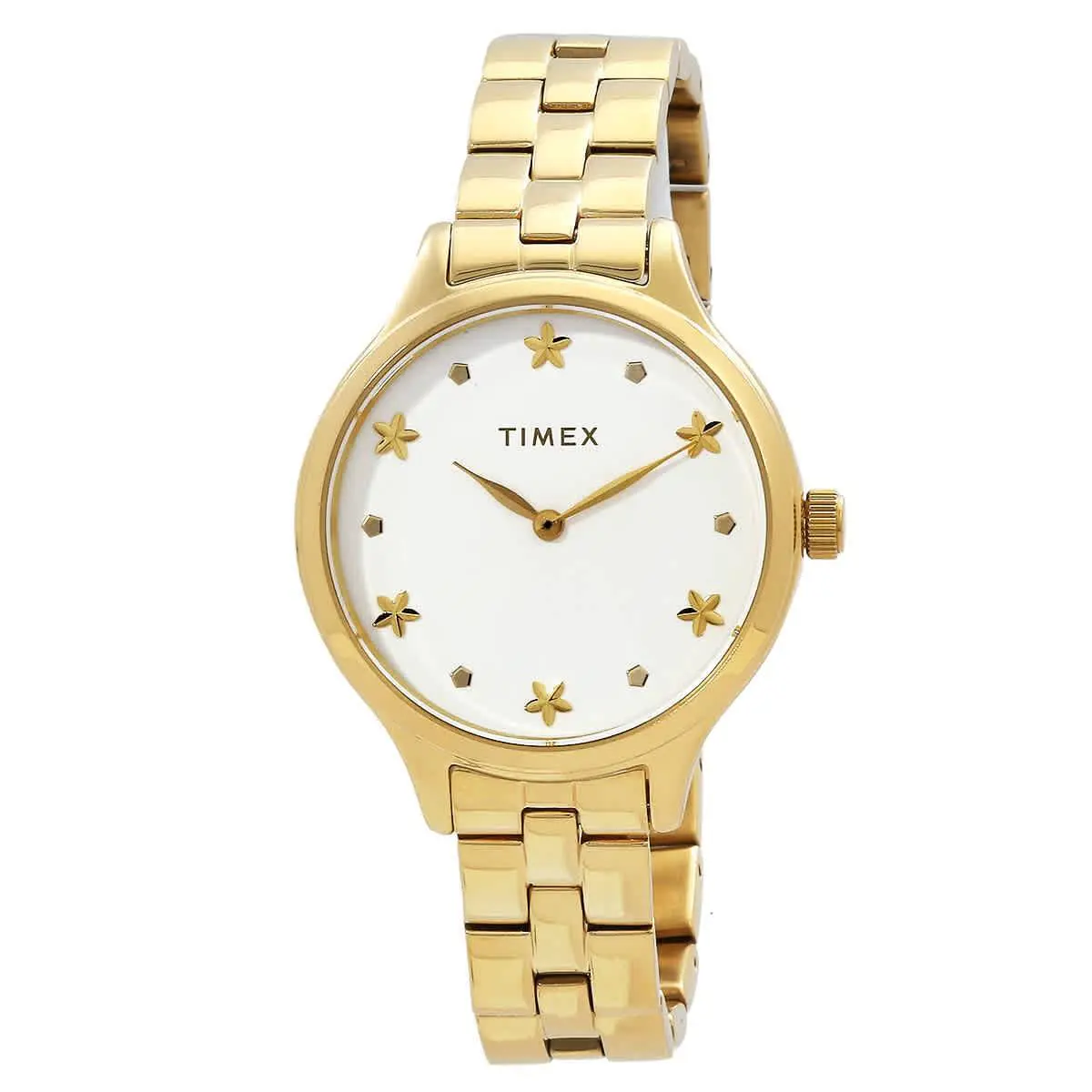 Timex TW2V23300 Peyton White Dial 36 mm Women`s Watch - Gold-tone, Dial: White, Band: Gold-tone