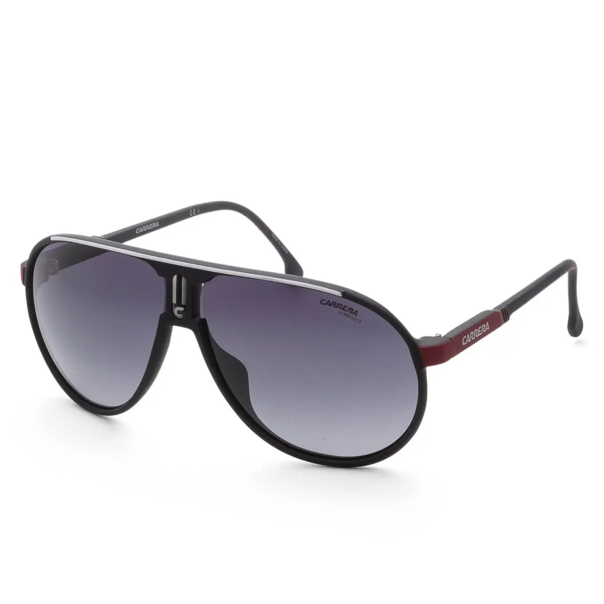 Carrera Unisex Champion 62mm Black Red Sunglasses CHAMPION-N-OIT-9O - Frame: Black, Lens: Grey, Other Frame: Black Red