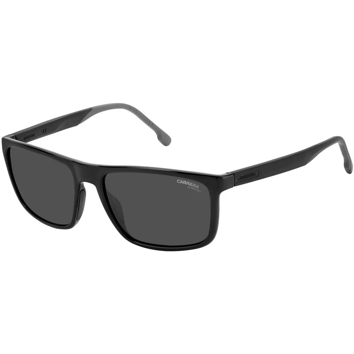 Carrera Men`s Black Sport Rectangle Sunglasses - CA8047S 0807 IR - Frame: Black, Lens: Grey