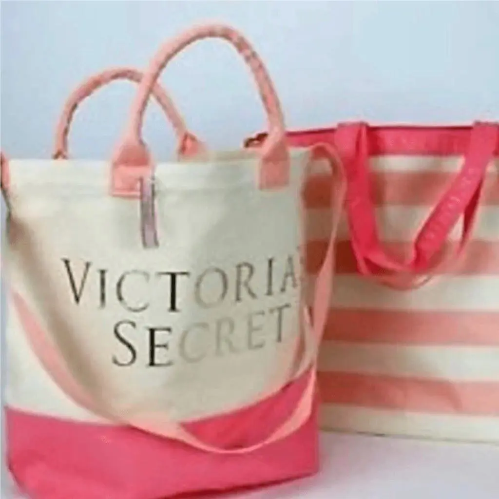 Gorgeous Victoria’s Secret Insulated Cooler 2 Pc Beach Totes Pink Cream