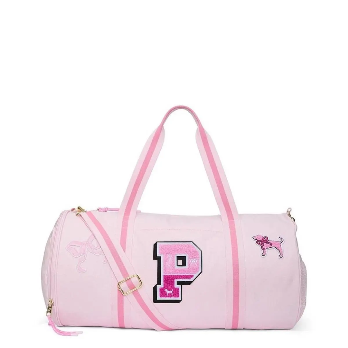 Victoria`s Secret Pink Monogram Detail Duffle Bag - Spacious Travel Bag Pink