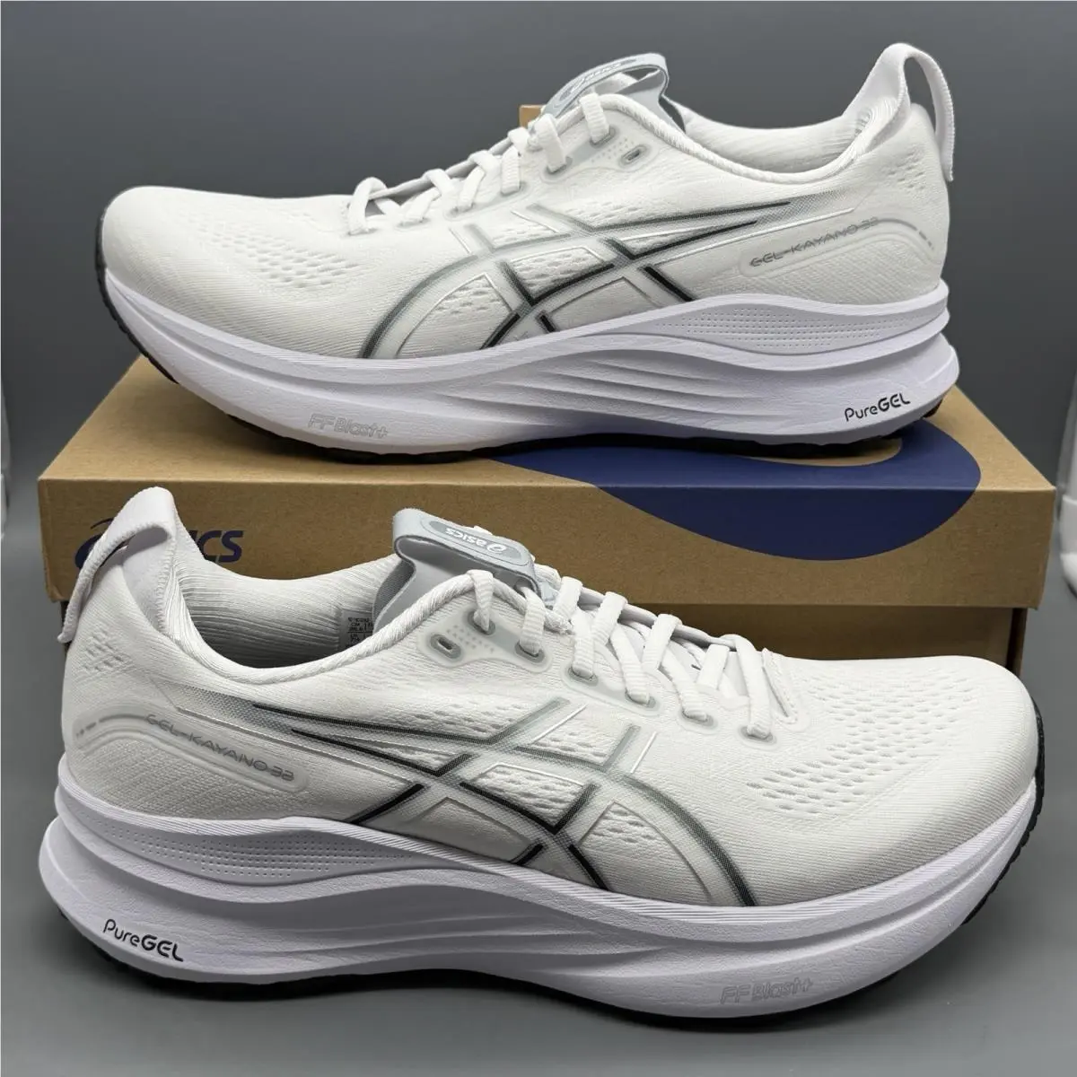 Asics Gel Kayano 32 Mens 8.5 D Running Shoes Gym Training White Pure Silver