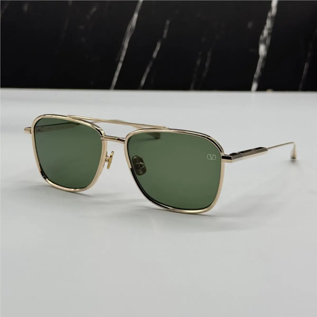 Valentino VLS-168A Gold Green Unisex Sunglasses