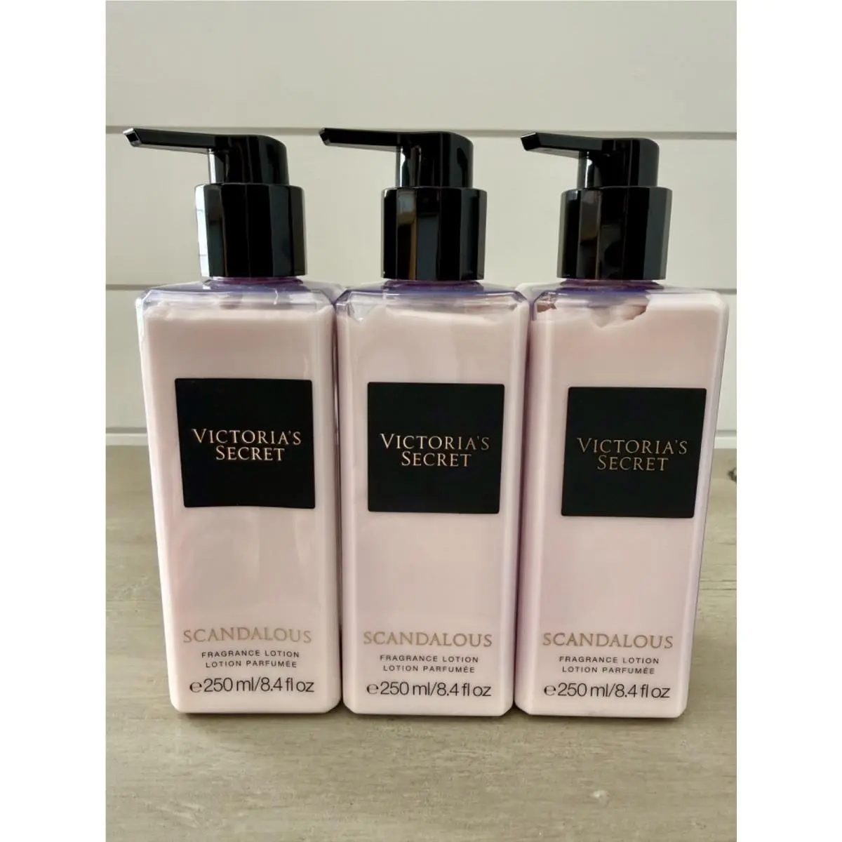 3 Victoria`s Secret Scandalous Fragrance Lotion 8.4 Oz. Victorias Lot