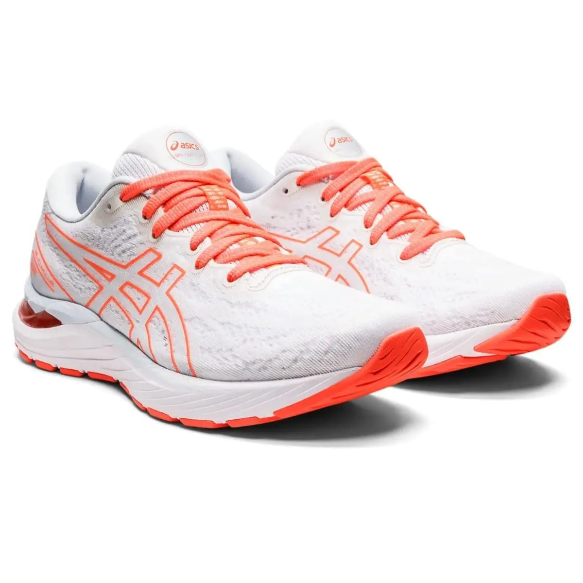 Asics Women`s Gel-cumulus 23 Running Shoes White/sky - Bright Orange Size 10