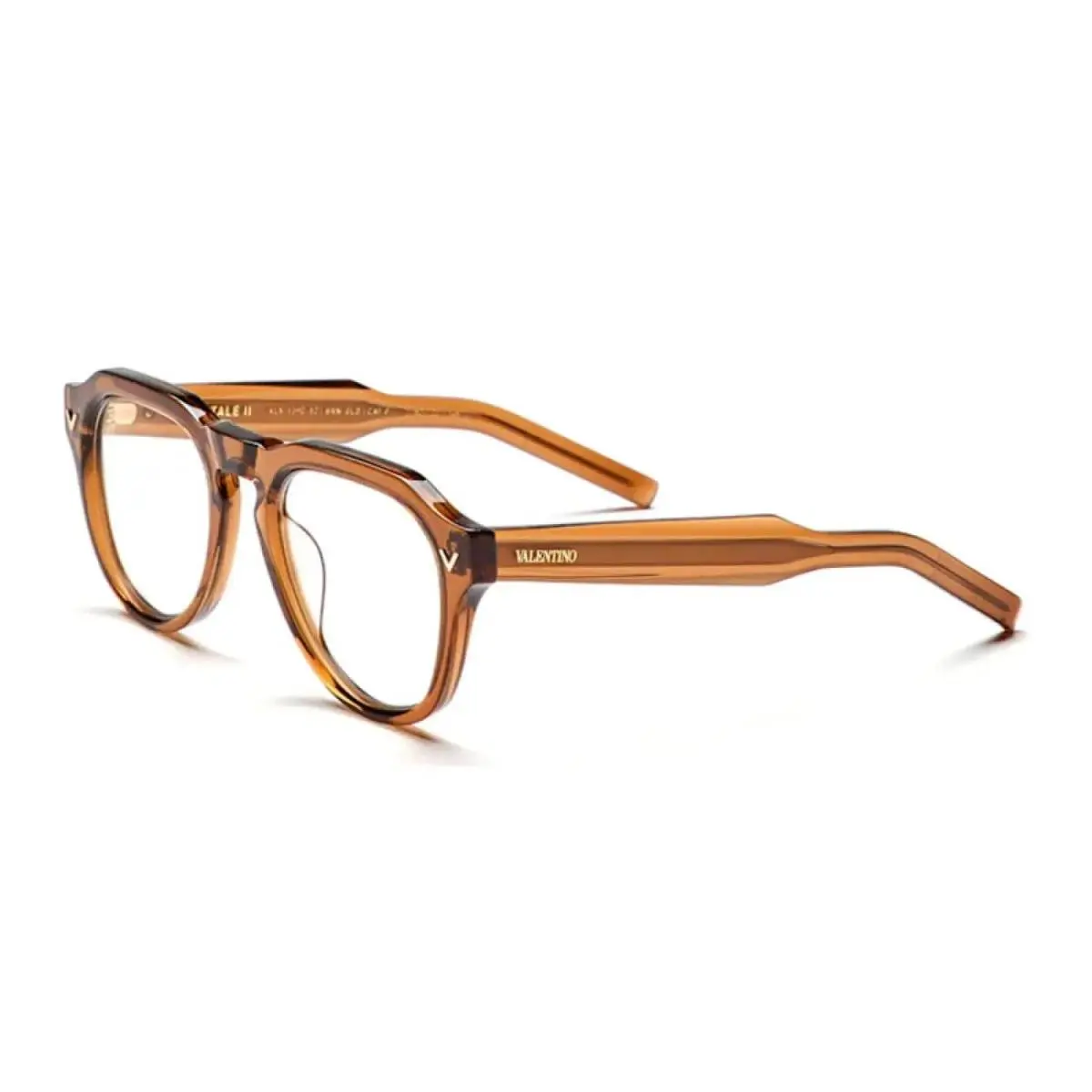 Valentino VLX-139 C Aviator Transparent Brown 52 mm Men`s Eyeglasses Frame