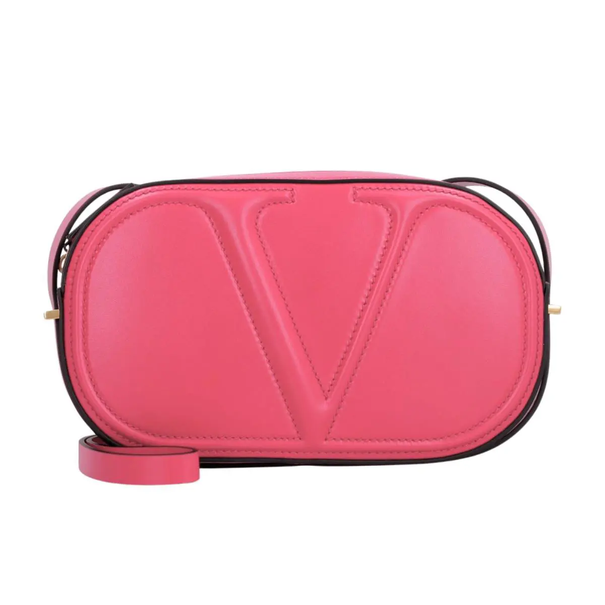 Valentino Garavani Vlogo Walk Camera Crossbody Bag Pink Calf Leather Medium