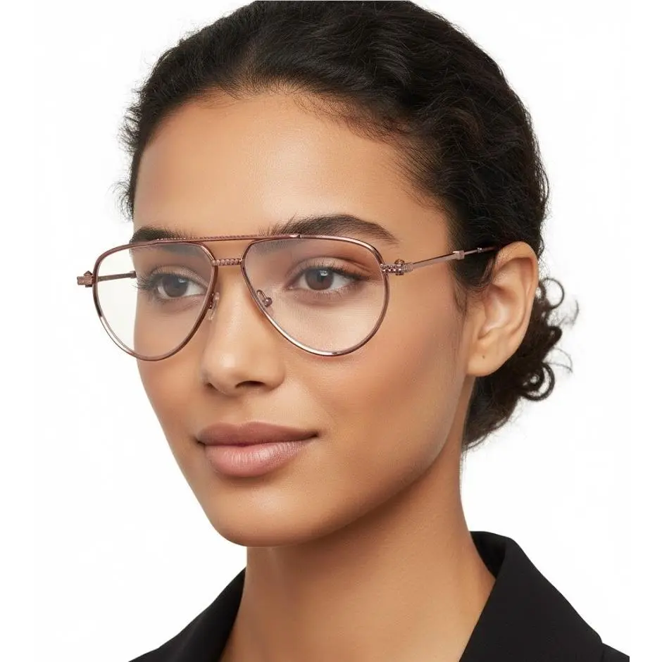 Valentino Aviator-frame Metal Eyeglasses Women Fashion