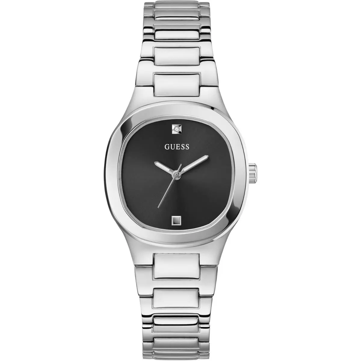 Guess Crystal Applique Square Silver Tone Ladies Watch GW0615L1