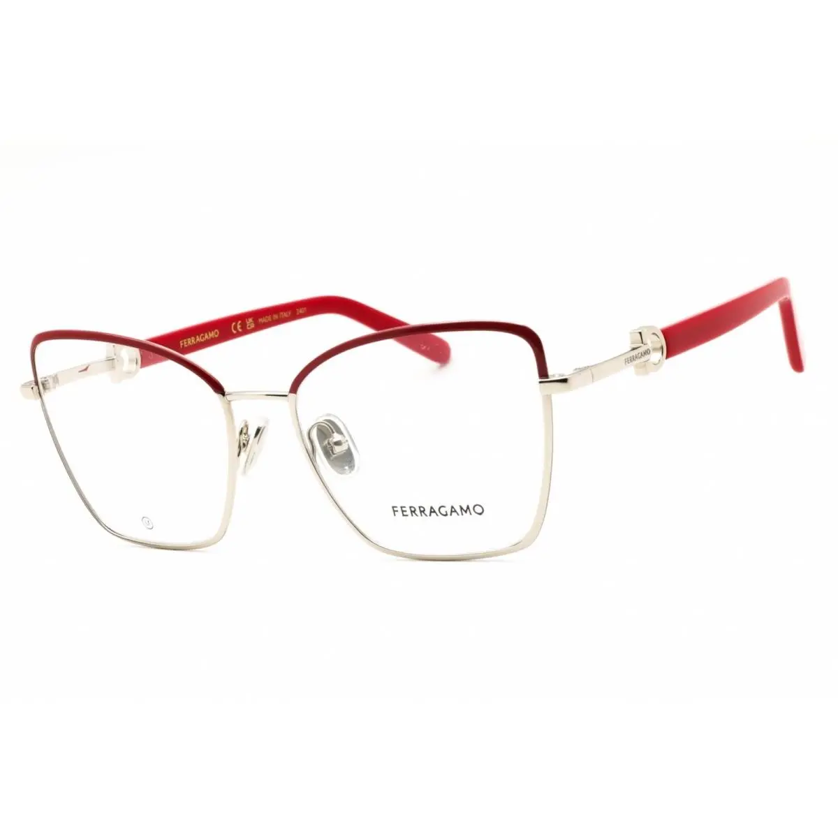 Salvatore Ferragamo Unisex Eyeglasses Light Gold/burgundy Frame SF2223N 744