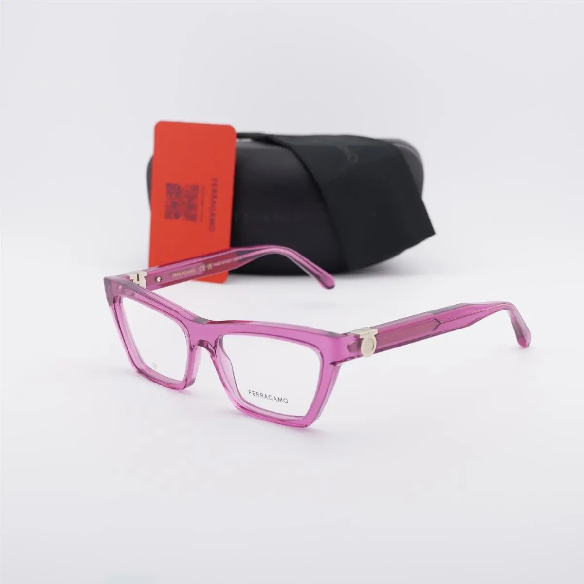 Salvatore Ferragamo SF3021 665 Transparent Cyclamen 54mm Eyeglasses