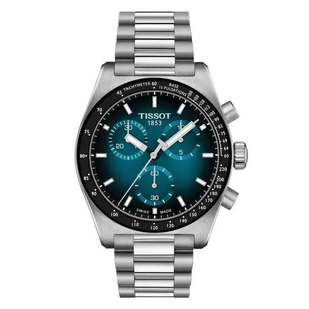 Tissot PR516 Chronograph Quartz Blue Dial Steel Watch 40mm T1494171104101