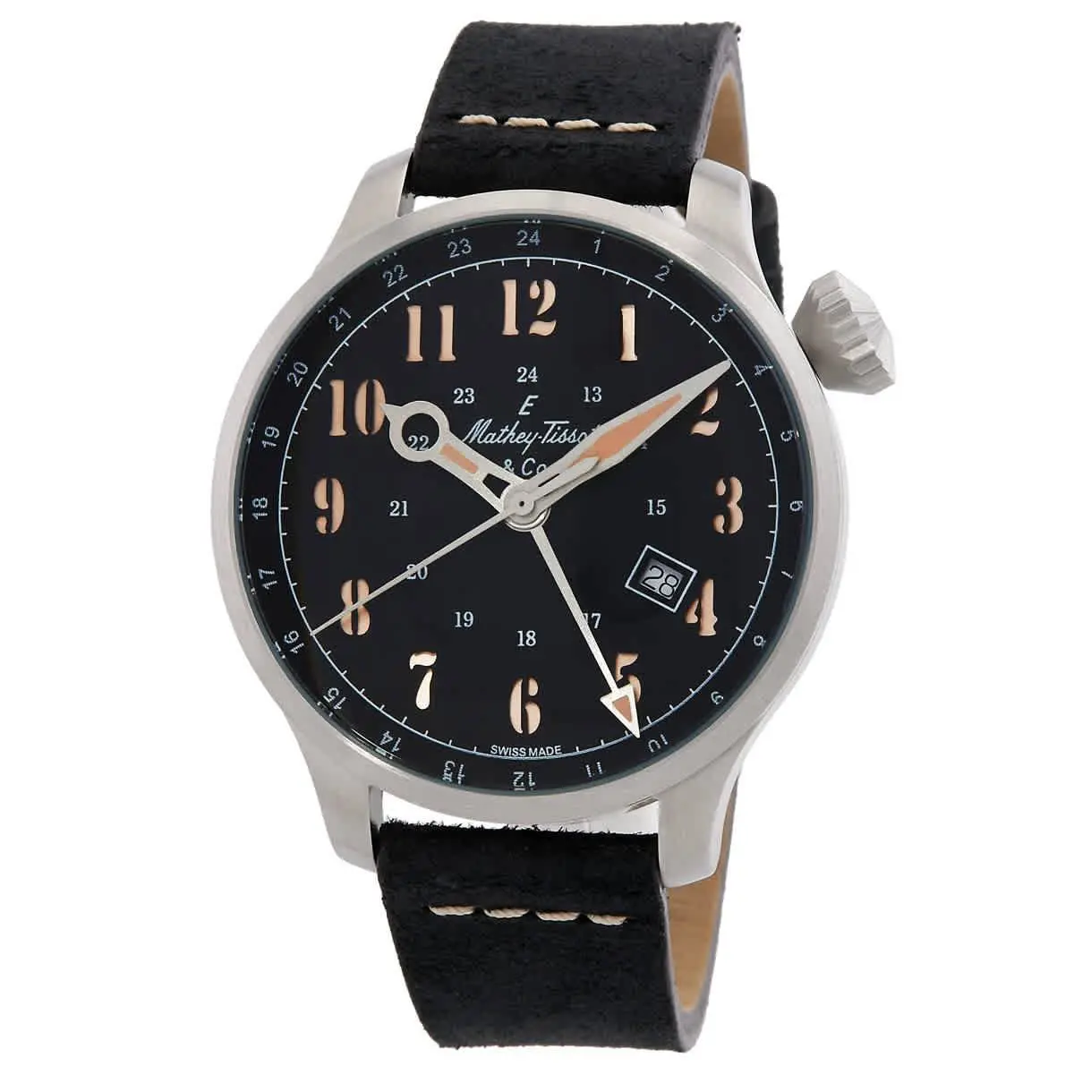 Mathey-tissot Gmt 293 Automatic Black Dial Men`s Watch H123ABU