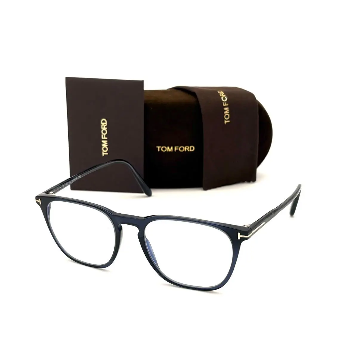 Tom Ford FT5937 090 Crystal Blue / Clear Lenses 52mm Eyeglasses TF5937