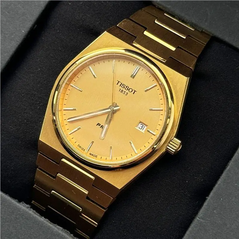 Tissot Prx 40mm Champagne Dial Stainless Steel Men`s Quartz Watch T137.410.33.02