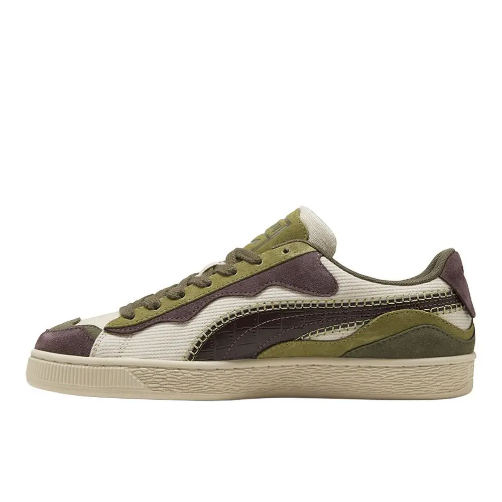 Puma shoes - PUMA Basket Trippy Camo Lace Up - 40834501 - Green, White 1