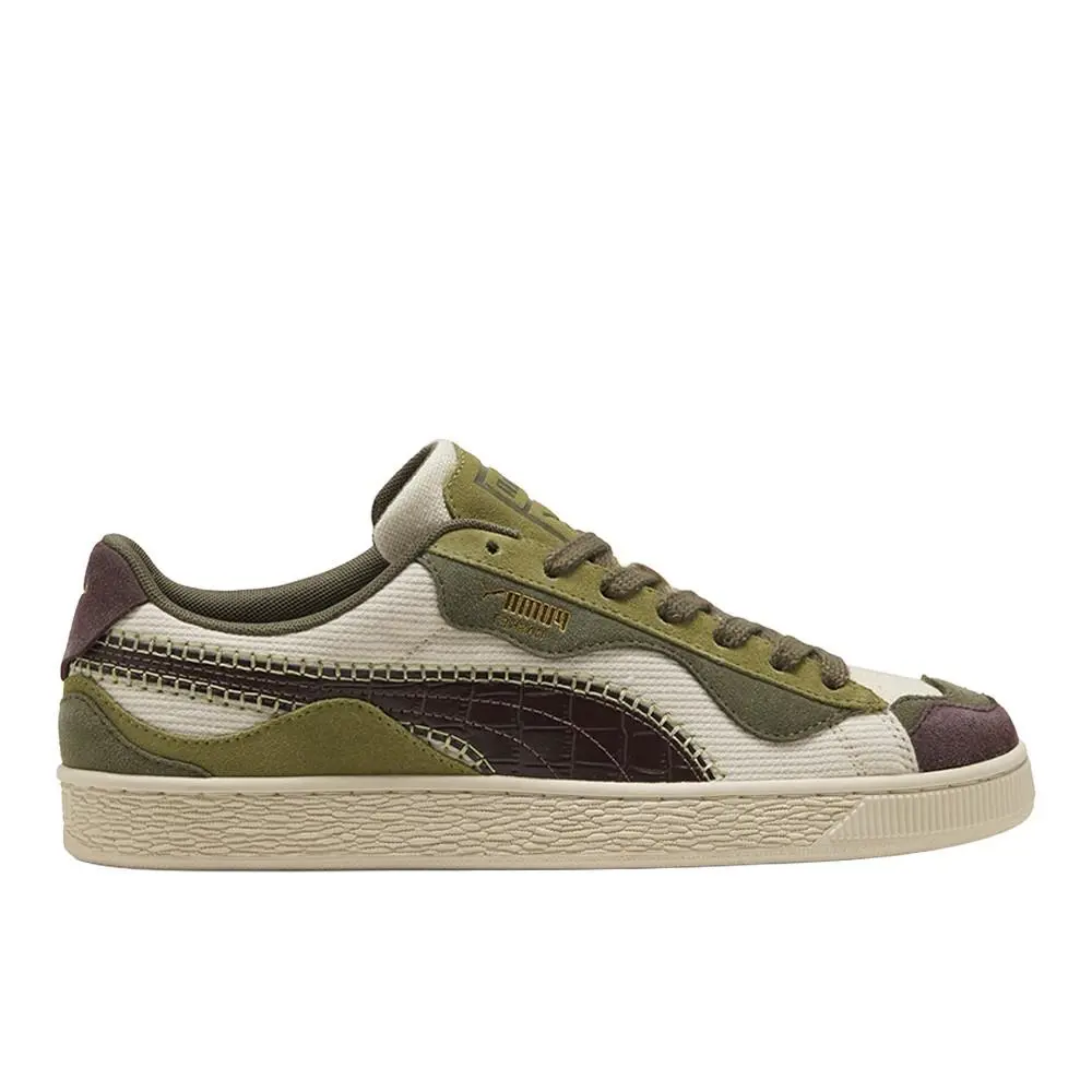 Puma shoes - PUMA Basket Trippy Camo Lace Up - 40834501 - Green, White 7