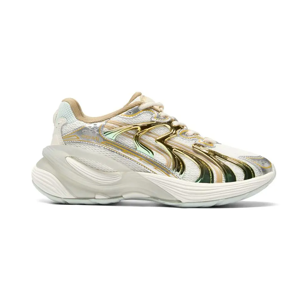 Puma Inverse Shimmer Lace Up Womens Off White Sneakers Casual Shoes 40297201 - Off White