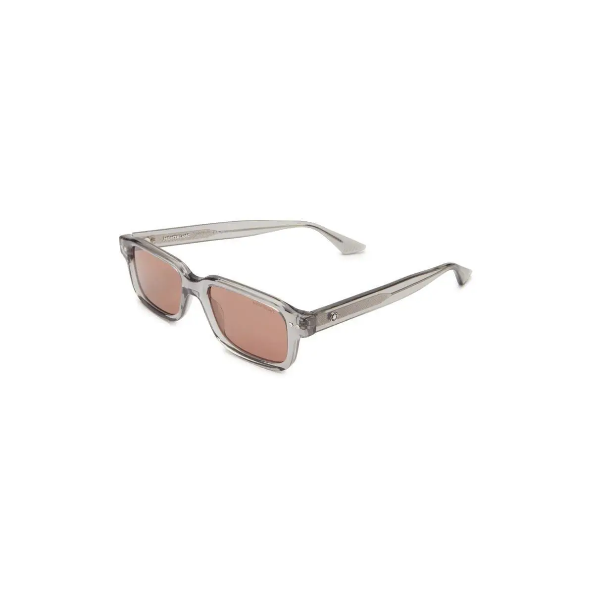 Montblanc Men 53mm Square Sunglasses Grey Grey Brown