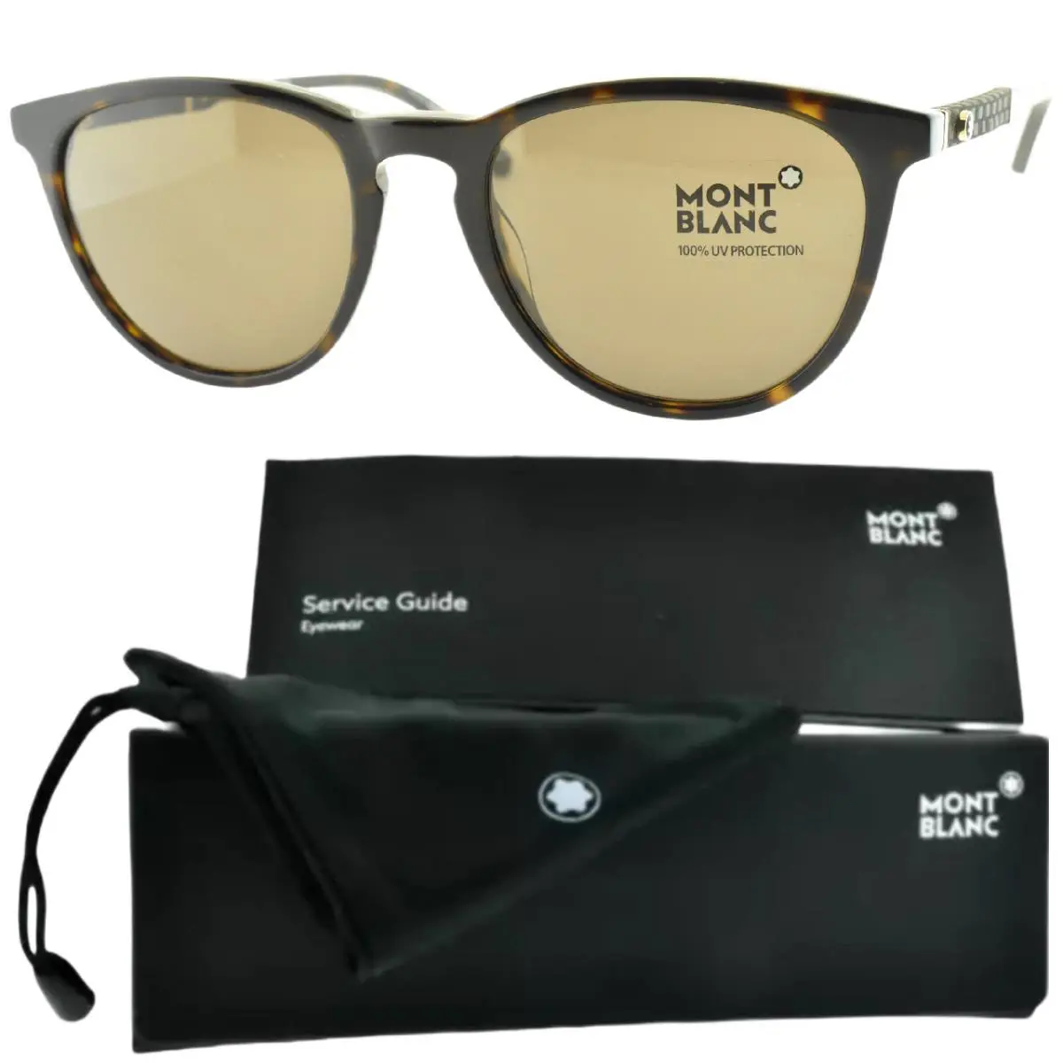 Montblanc Mont Blanc MB 588S 52E 52-19-145 Tortoiseshell Round Full Rim Mens Sunglass - Frame: Tortoiseshell, Lens: Brown