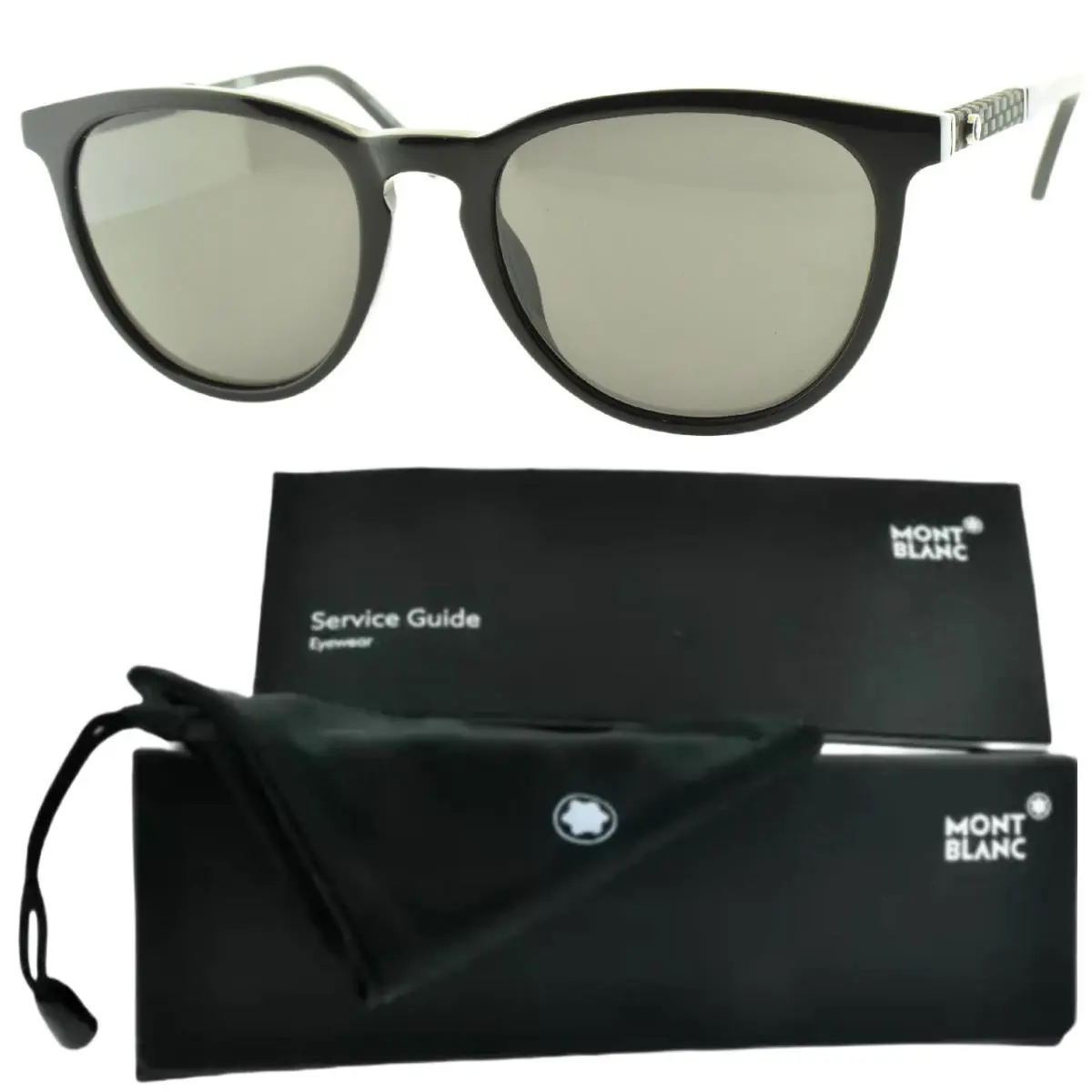 Montblanc Mont Blanc MB 588S 01A 52-19-145 Black Round Full Rim Unisex Sunglasses