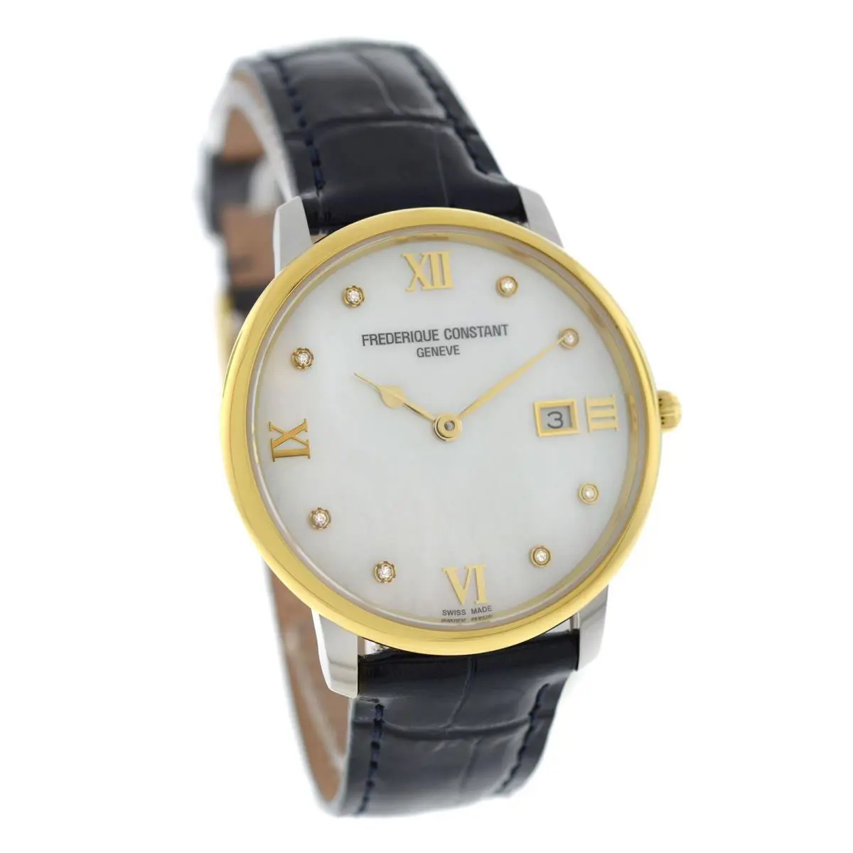 Men`s Frederique Constant Slimline FC-220MPWD3S3 Diamond Mop 36MM Quartz Watch