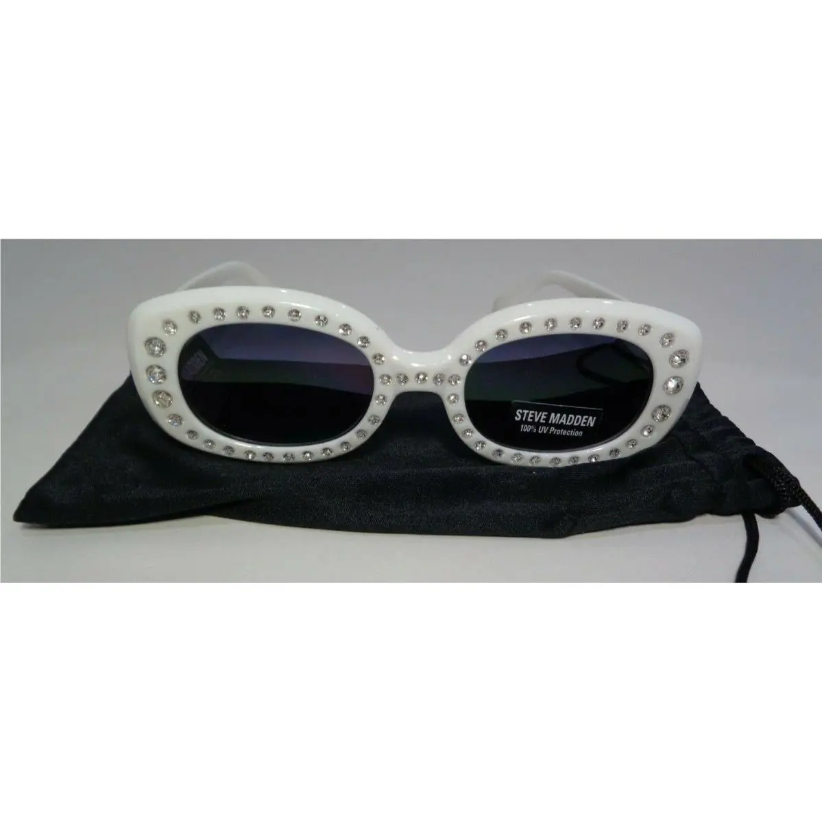 Steve Madden SM884104 Bling White Jeweled Womens Fashion Sunglasses