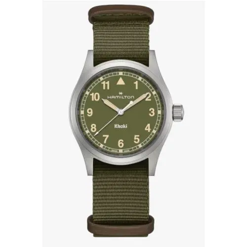 Hamilton Khaki Field Quartz 38mm Green Dial Green Strap Men`s Watch H69401960