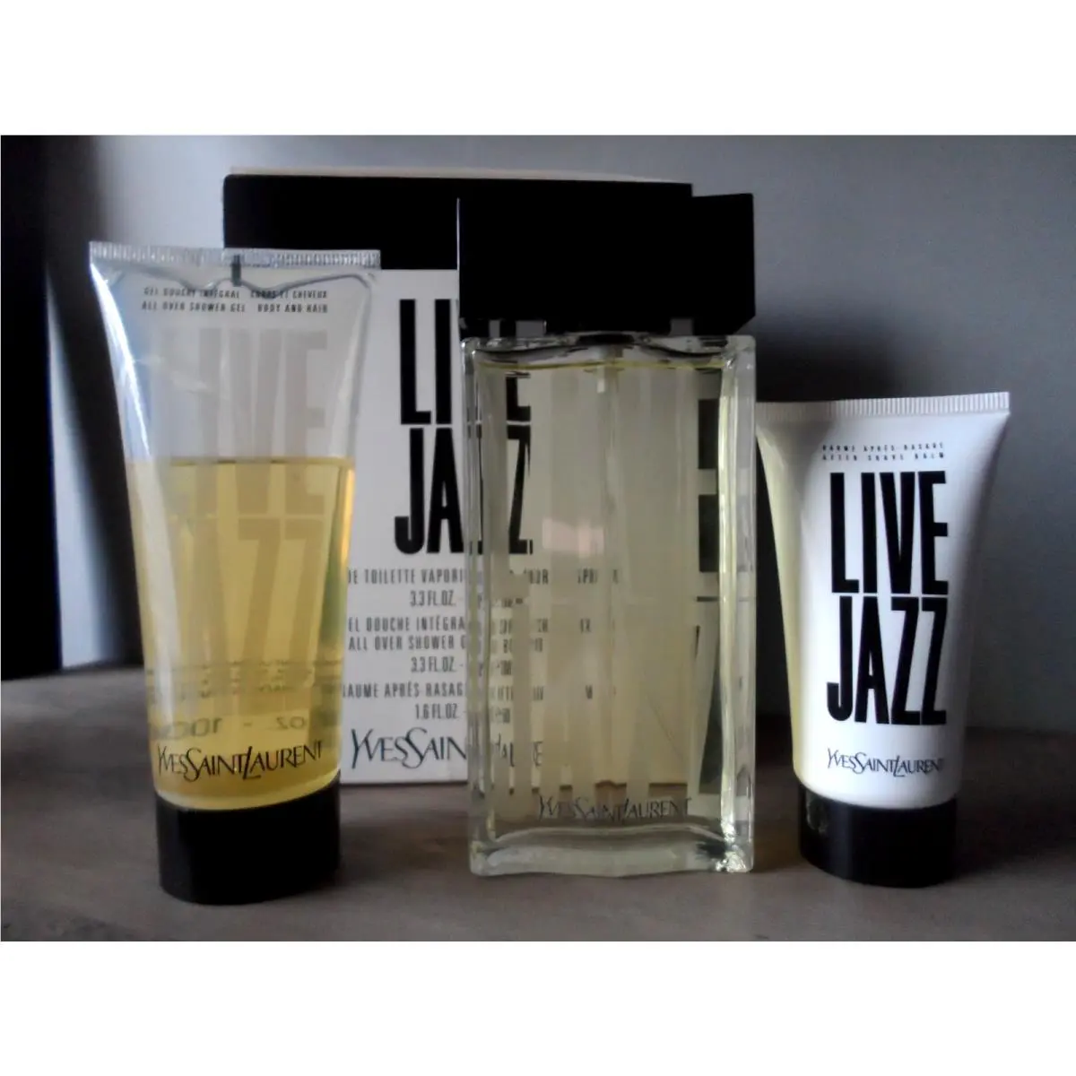 Live Jazz Ysl Set 3.3 oz /100 ml Edt Spray 3.3 oz S.gel 1.6 oz A/s Balm Boxed by Yves Saint Laurent