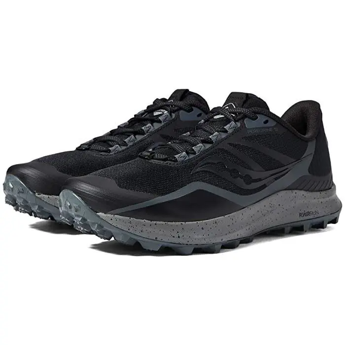 Saucony Mens Peregrine 12 Trail Running Shoes Black/charcoal Size 12.5 M - Black