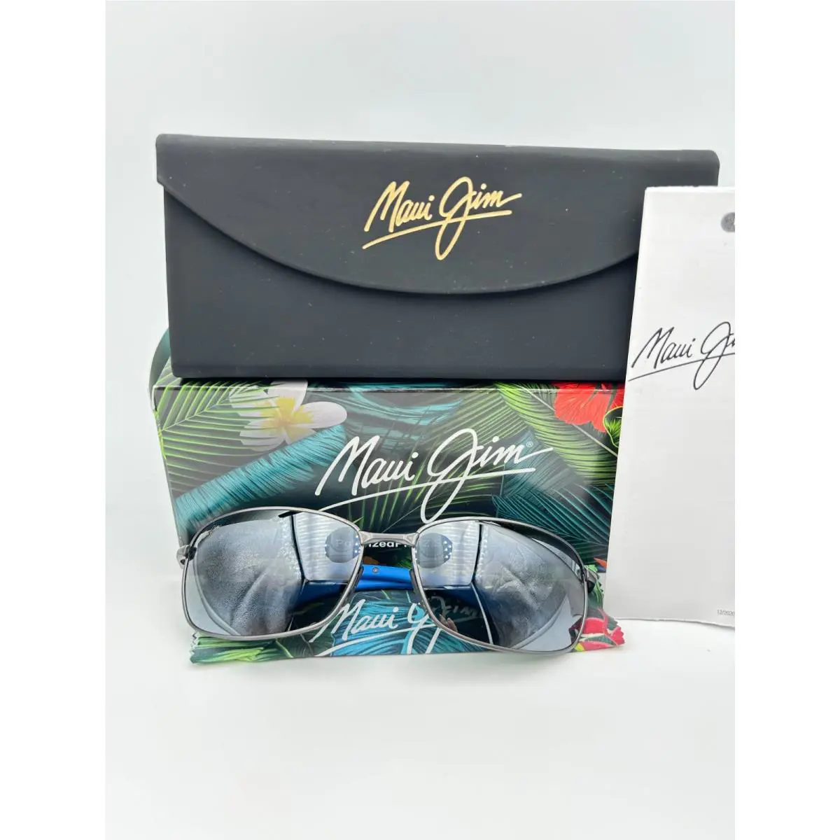 Maui Jim Polarized Sunglasses MJ 240 17B Long Beach Pewter Blue Neutral Grey