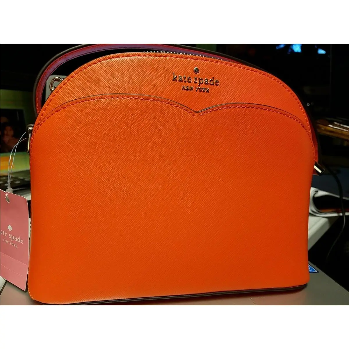 Kate Spade Payton Coral Buds Medium Dome Crossbody Handbag