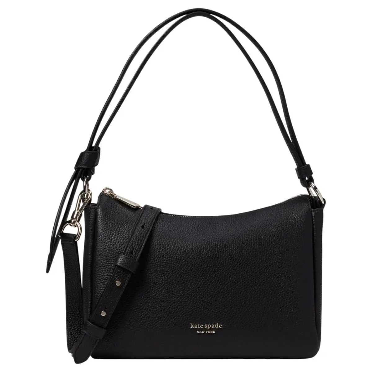 Kate Spade Knott Medium Shoulder Pebbled Leather Bag - Black