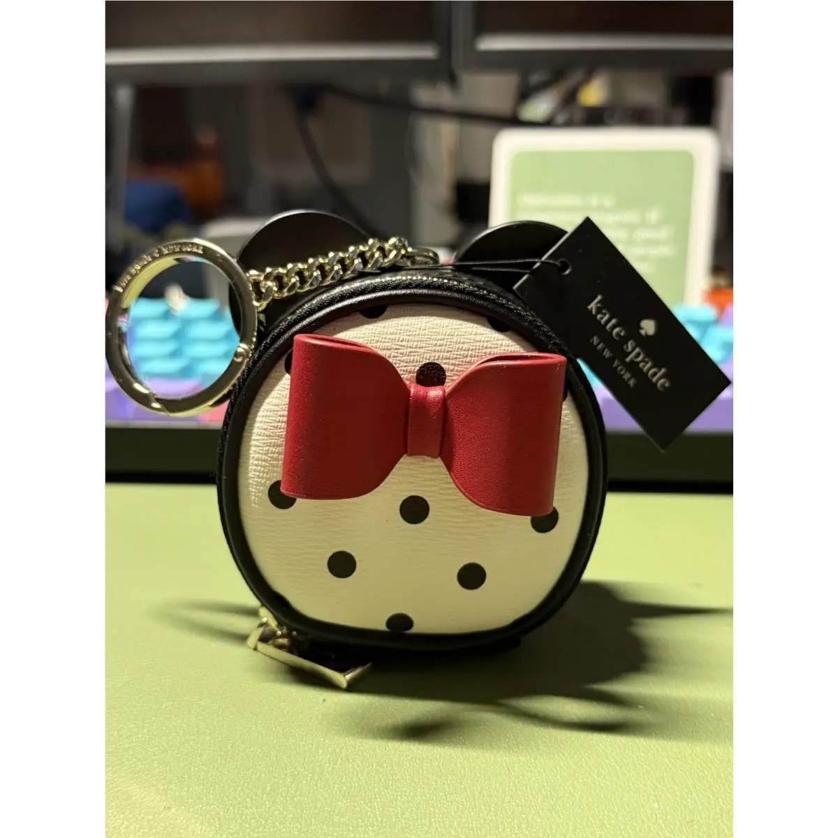 New Kate Spade Disney X Minnie Mouse Coin Purse White - K4818