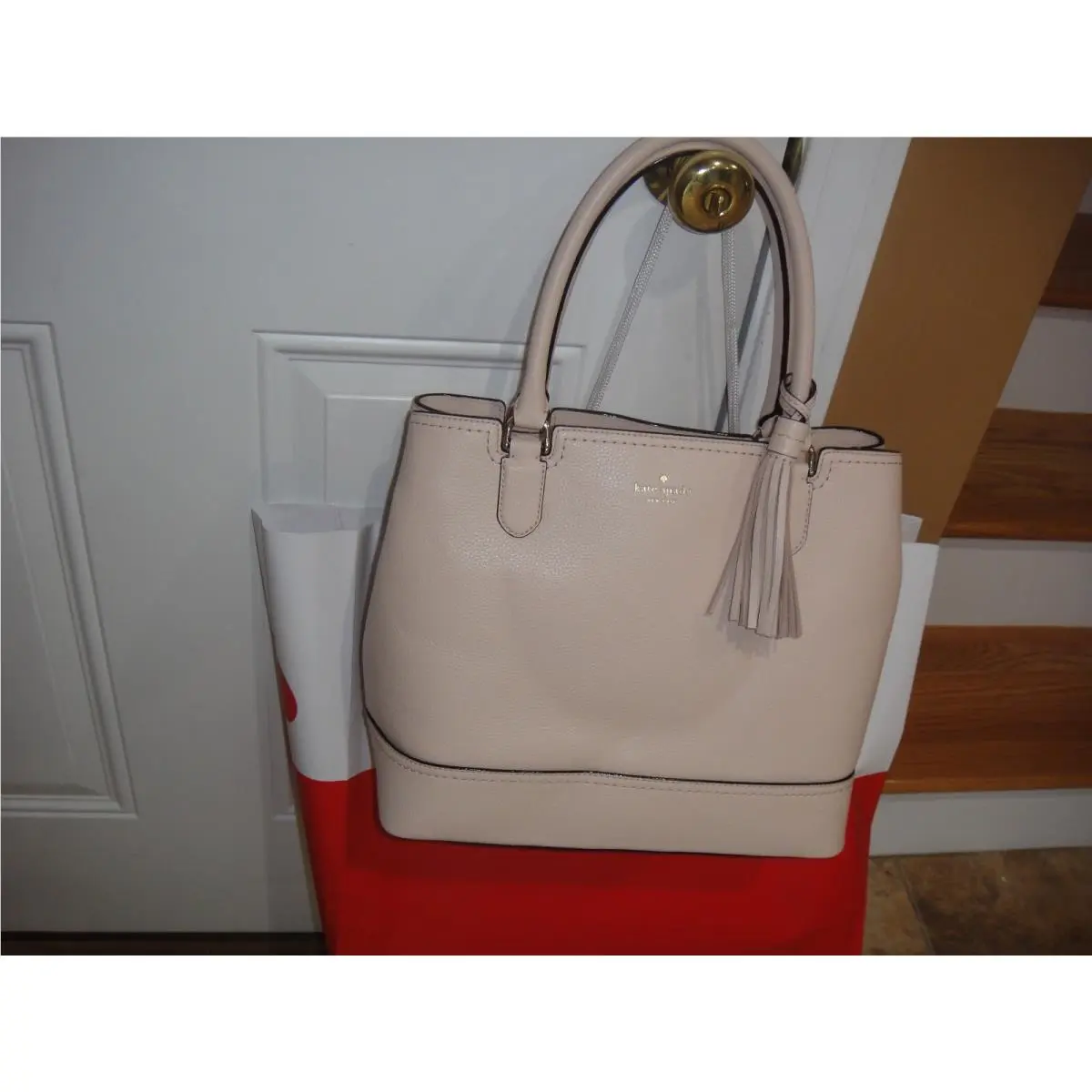 New/ Tag Kate Spade Jenner Maccall Antlsbubbl Leather Shoulder /tote Bag.$395