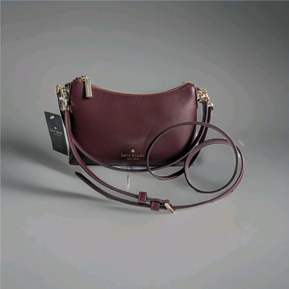 Kate Spade Sadie Saffiano Leather Shoulder Crossbody Bag. K7380. Dark Merlo