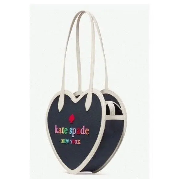 Kate Spade Rainbow Collection Love Shack Heart Tote Blazer Blue Multi Color