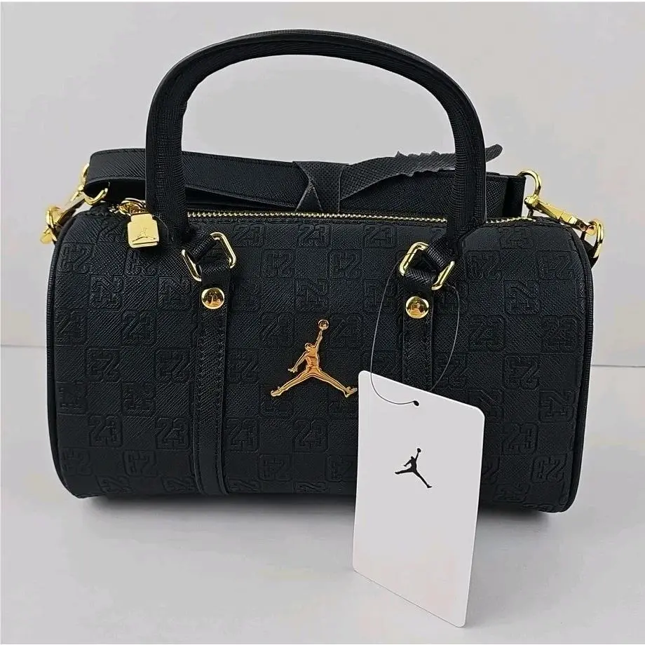 Nike Air Jordan Jumpman Monogram Mini Duffle Bag 3L Black Gold MA9169-K5X