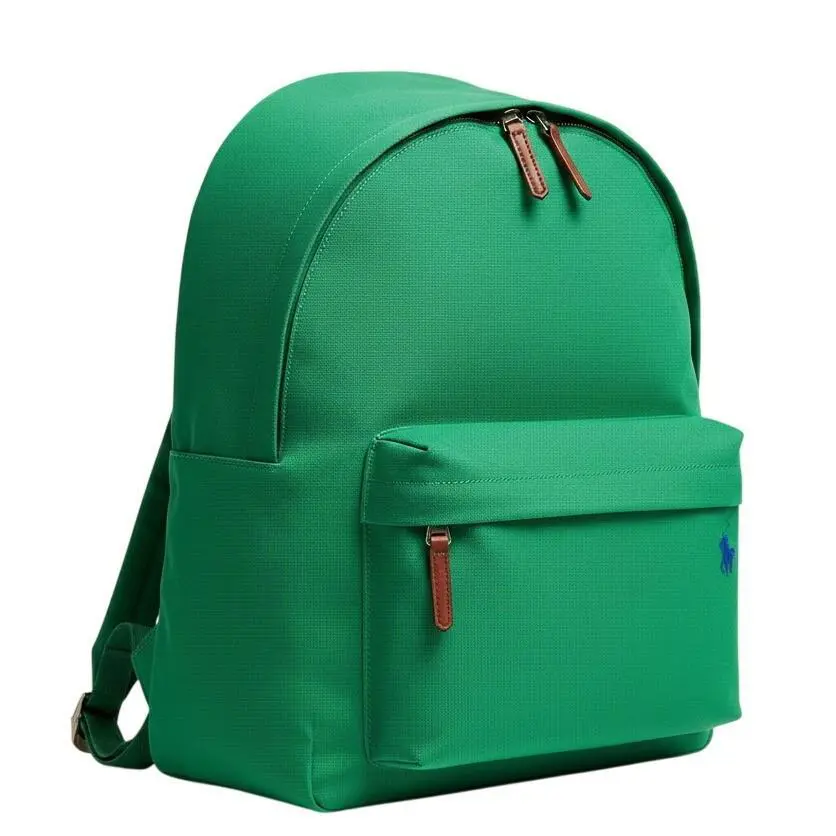 Polo Ralph Lauren Canvas Backpack Green Classic Polo Pony Logo School Work Nwot