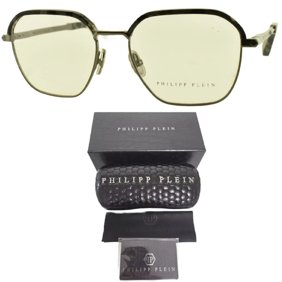 Philipp Plein VPP017 0568 52-17-145 Grey Tortoise Geometric Full Rim Frame