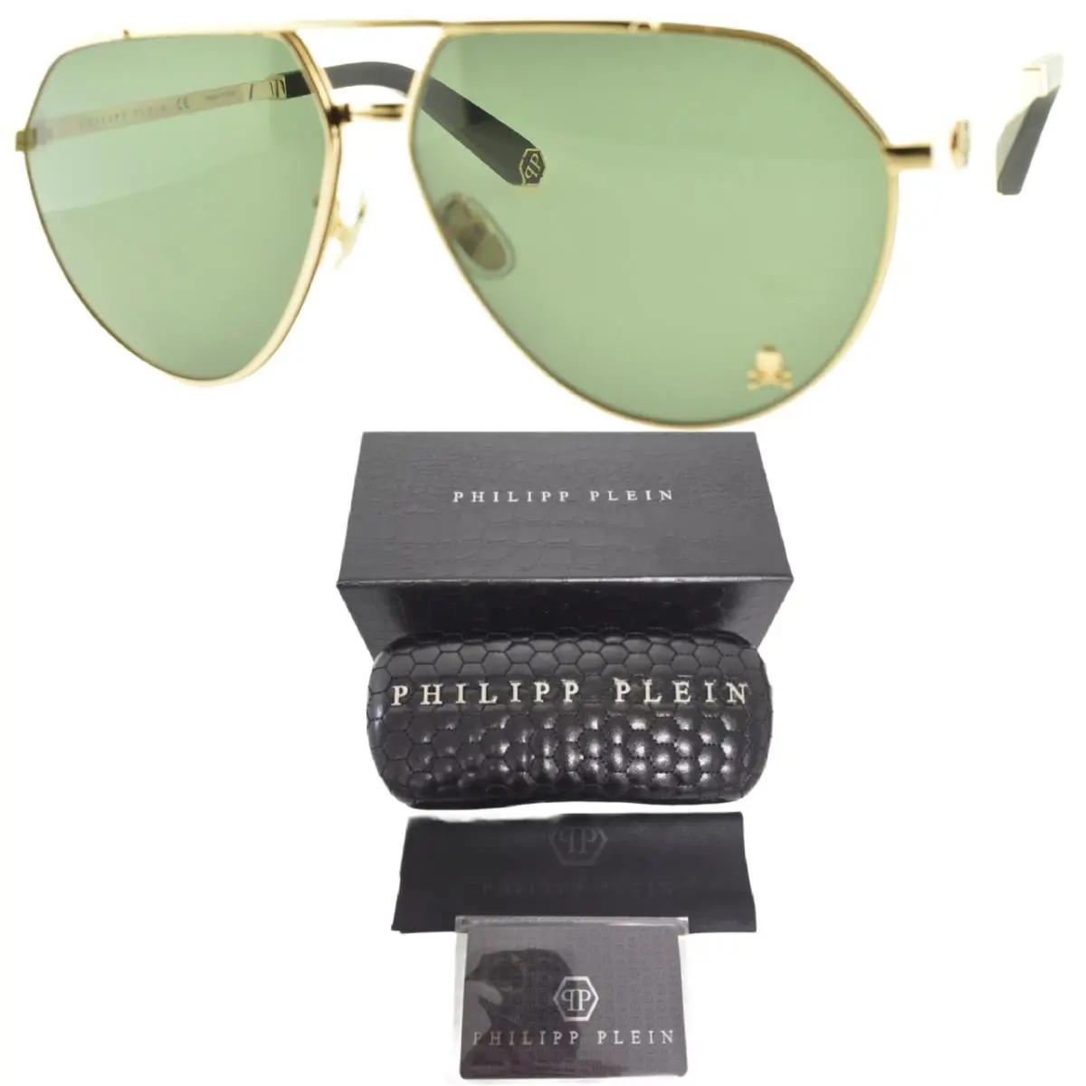 SPP007 0302 64-12-145 Gold Aviator Full Rim Mens Sunglasses by Philipp Plein