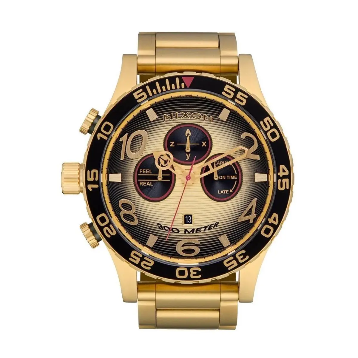 Nixon 51-30 Chrono 4th Dim Gold/black Men`s Watch A1389-5358