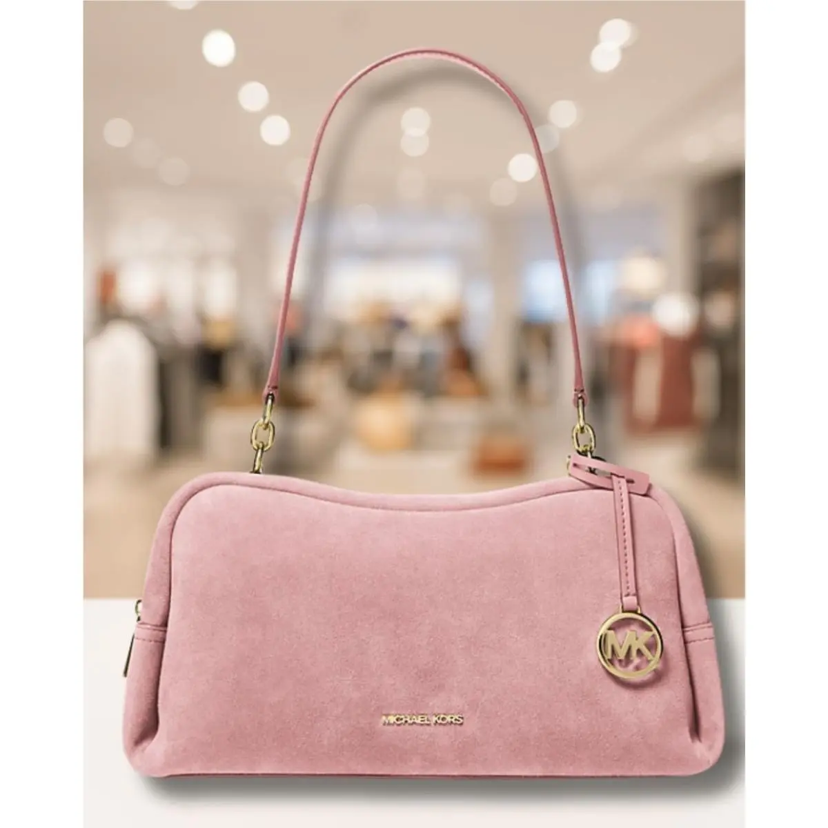 Cecily Women Medium Suede Shoulder Purse Handbag Variation POWDER BLUSH by Michael Kors
