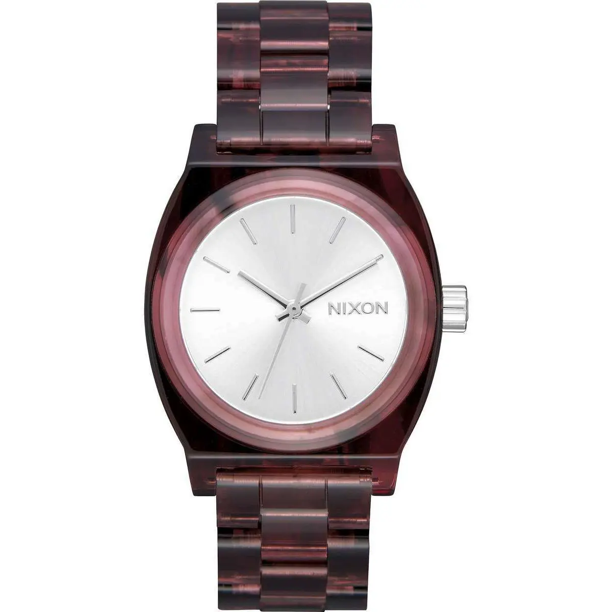 Nixon Medium Time Teller Acetate Red Watch A1214 200 / A1214-200 / A1214200 - Dial: Gray, Band: Red