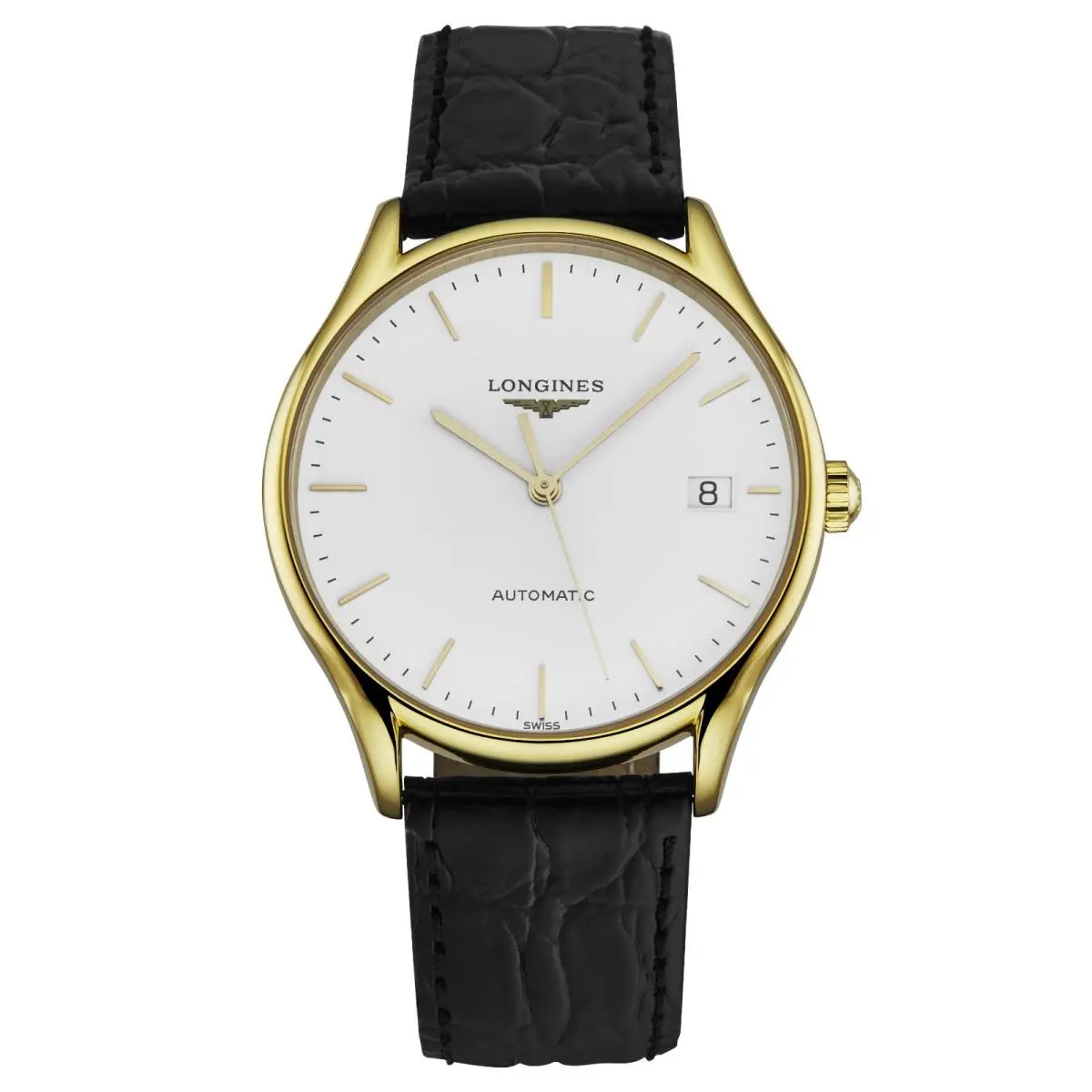 Women`s `lyre` White Dial Leather Strap Automatic Watch L4.860.2.12.2 by Longines