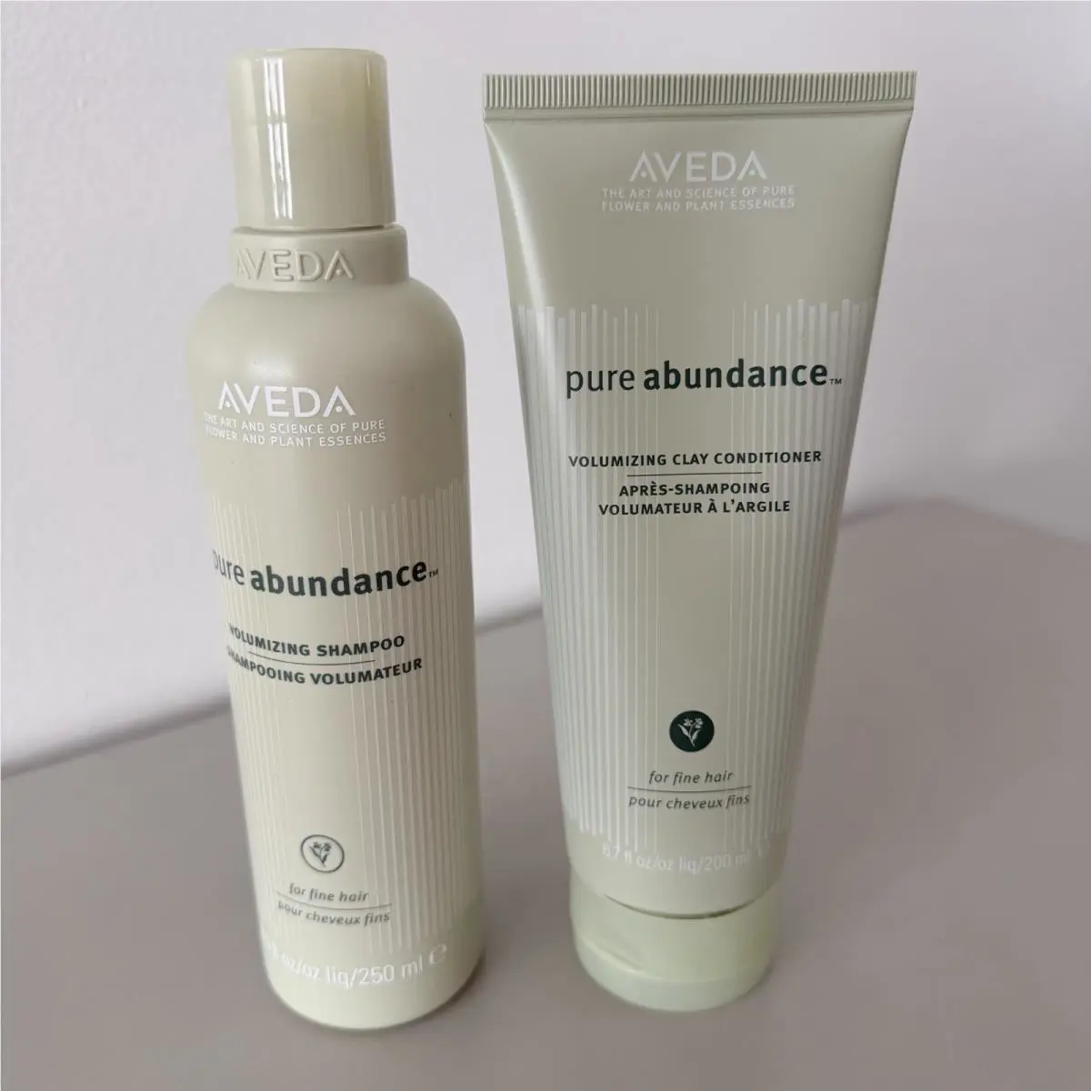 Aveda Pure Abundance Volumizing Shampoo 8.5 oz Clay Conditioner 6.7 oz Combo