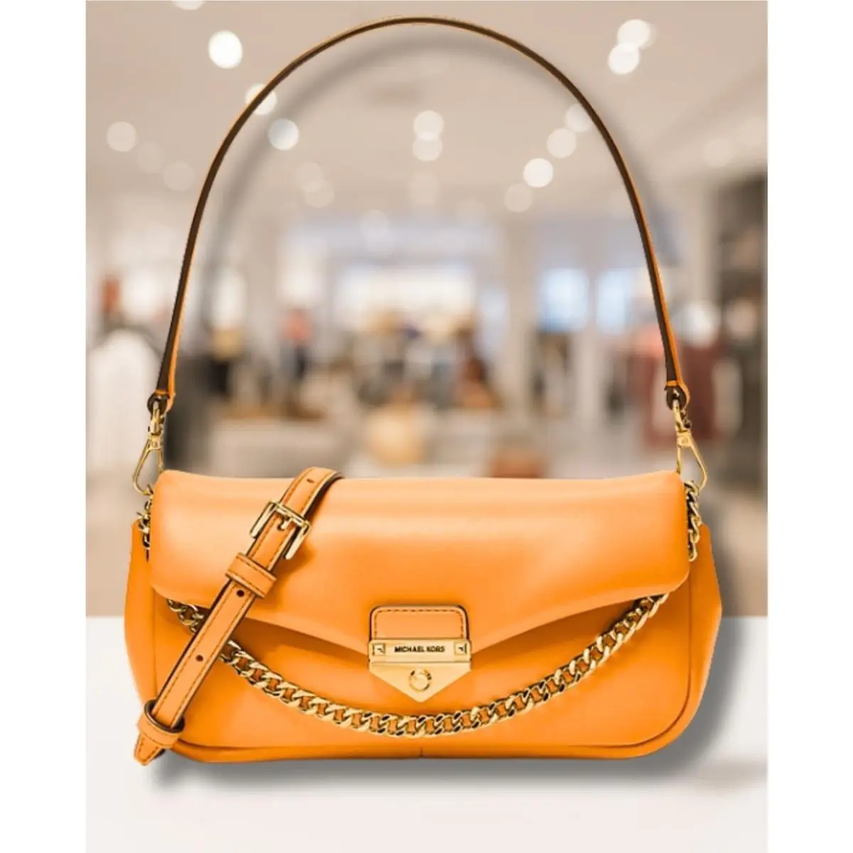Soho Women Small Purse Crossbody Shoulder Pouchette Bag Handbag MK RADIANT ORANGE by Michael Kors