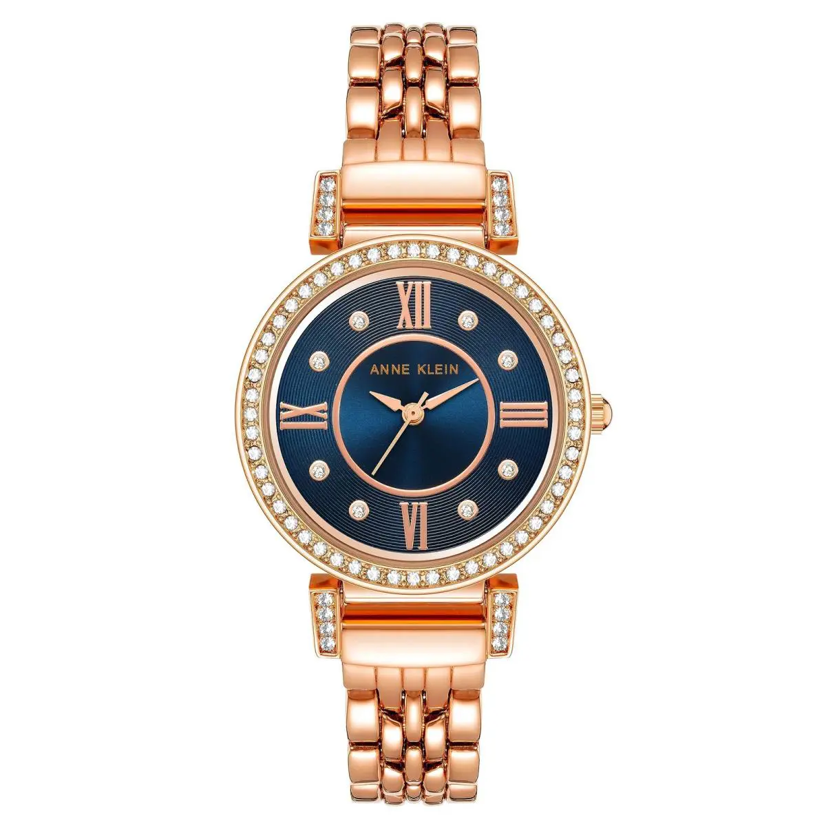 Anne Klein Women`s Premium Crystal Accented Bracelet Watch Rose Gold/blue