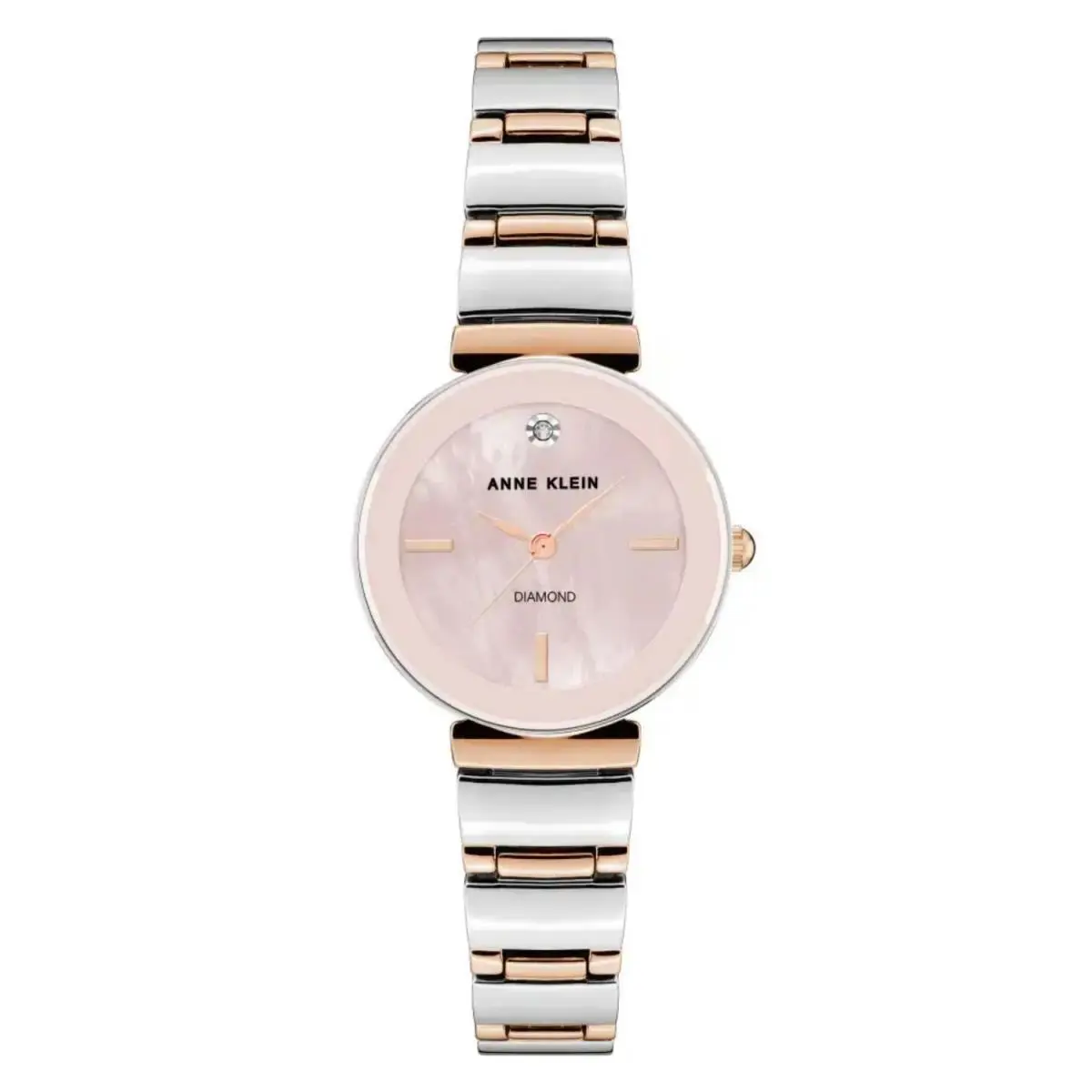 Anne Klein Women`s Accented Pink Dial Watch - AK/2435PMRT