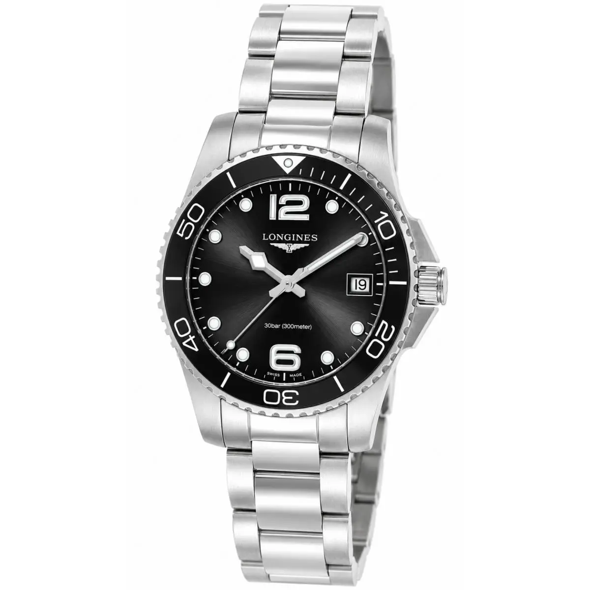 Longines Hydroconquest Quartz 32mm Black Dial Women`s Watch L3.370.4.56.6